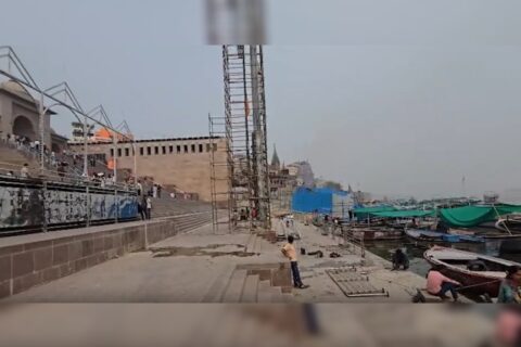 Varanasi News, Kashi lalita ghat, ganga aarti at lalita ghat, varanasi lalita ghat aarti, ganga arti, navratra, navratri,