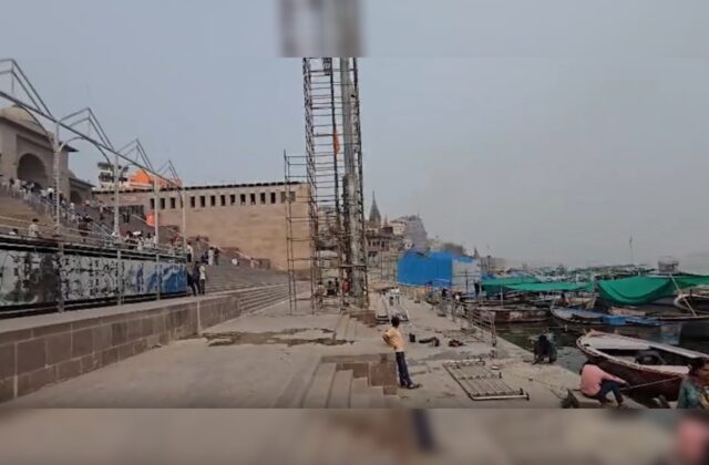 Varanasi News, Kashi lalita ghat, ganga aarti at lalita ghat, varanasi lalita ghat aarti, ganga arti, navratra, navratri,